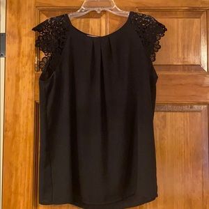 Black cap sleeve blouse